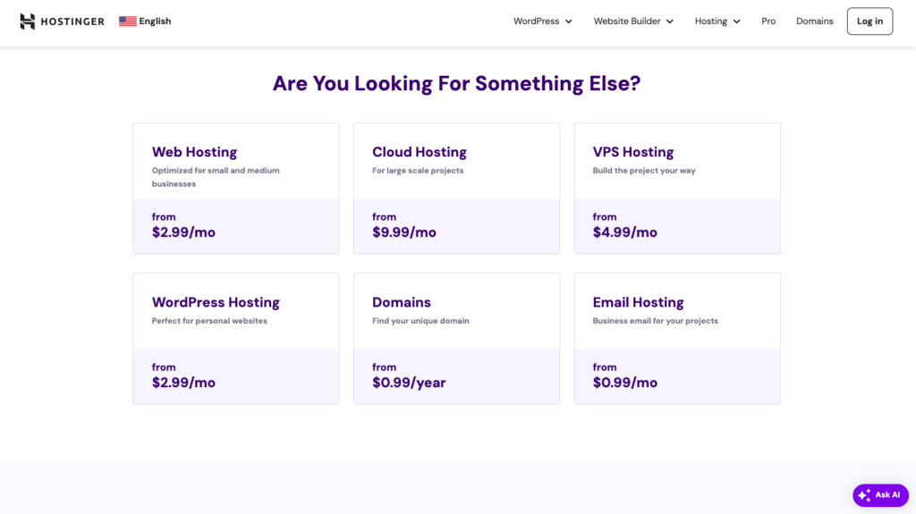 Hostinger Pricing